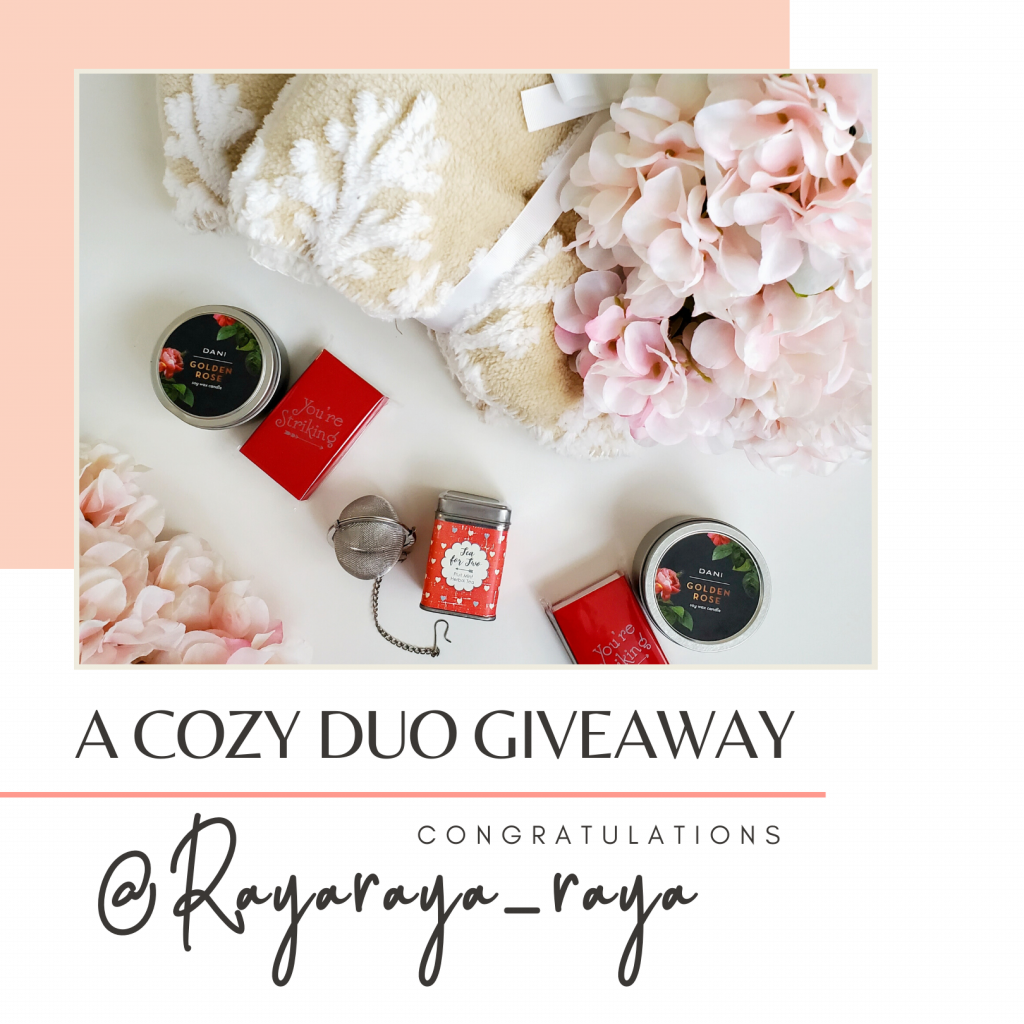 A cozy duo giveaway winner @rayaraya_raya