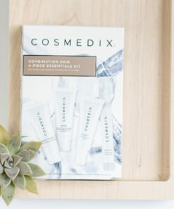 Cosmedix Skincare Combination Skin 4-Piece Essentials Kit with Purity Clean cleanser, Define resurfacing cream, Clarity blemish serum, and Mystic hydration mist