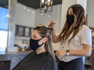 Jessica at Changes Hair Salon in Downtown Walnut Creek re-open and styling hair again