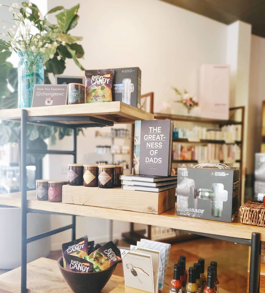 Father's Day Gift Guide Display at Changes Boutique in Walnut Creek