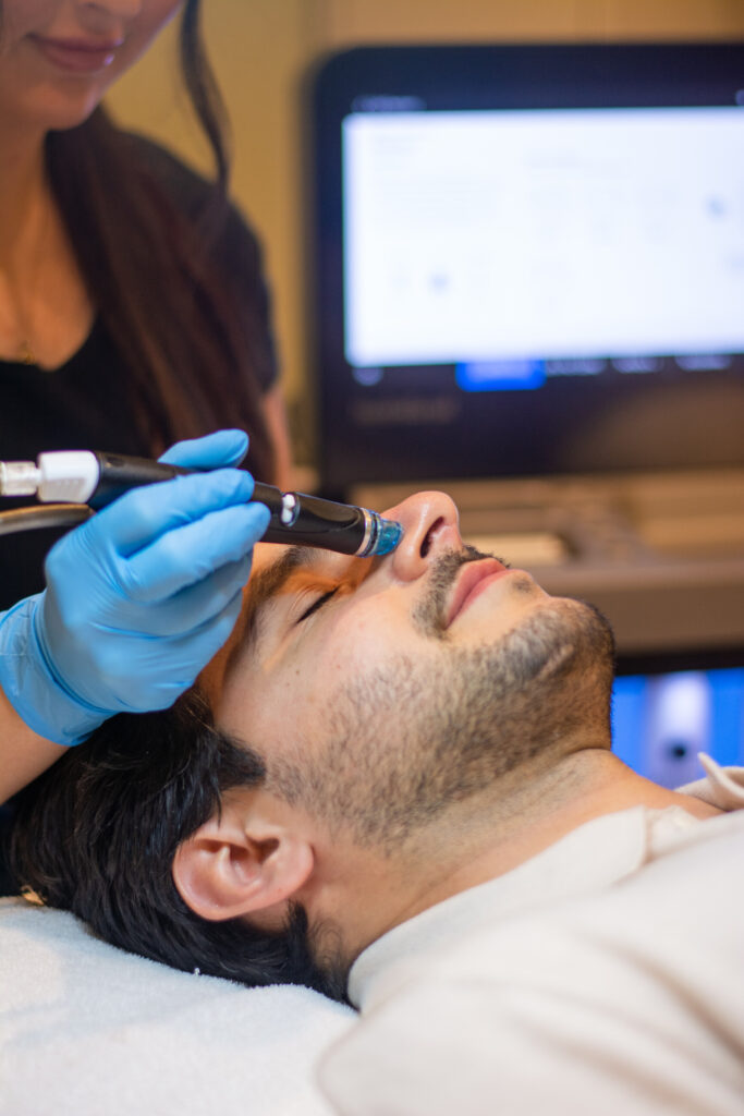 Man having skincare services like hydrafacial at changes salon and day spa in walnut creek ca